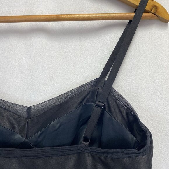 BCBG Paris Adjustable Straps Body Con Lined Dress Women Sz 6 Black Side Zipper - Picture 14 of 16